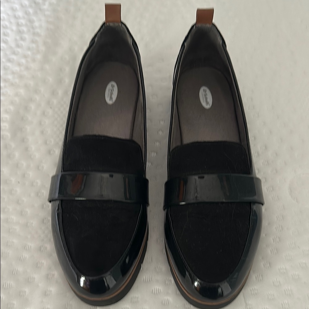Dr. Scholl's Black Patent Leather Loafers Flats
